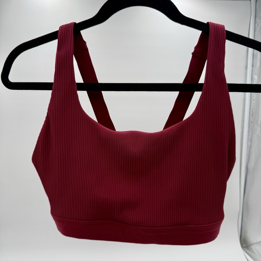 Athleta Exhale Rib Bra Women's Medium, A-C Cup Sports Bra Supportive Activewear